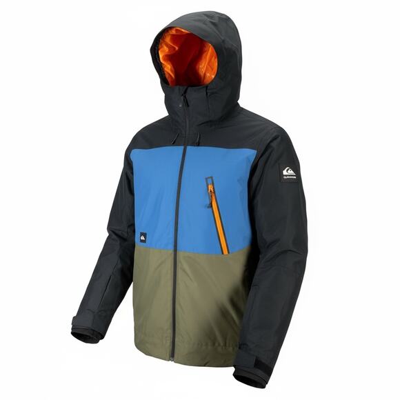 Quiksilver Other - Quicksilver Sycamore Snowboard Jacket Mens Medium Hooded Black Blue Ski NWT